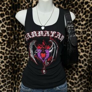 ˖ ᡣ𐭩 Y2K grunge graphic tank top🖤⊹ ࣪  ౨ৎ˚₊